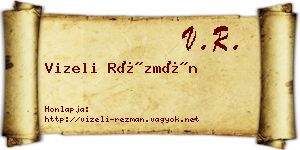Vizeli Rézmán névjegykártya